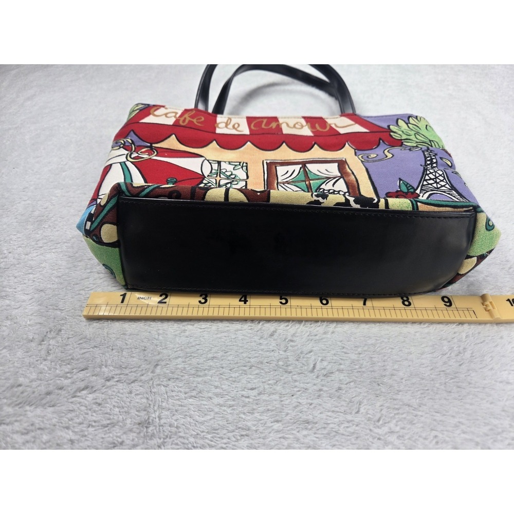 Y2K Paris Cafe Tote Bag Novelty Eiffel Tower Print Rhinestone Sequin Purse - Picture 15 of 15